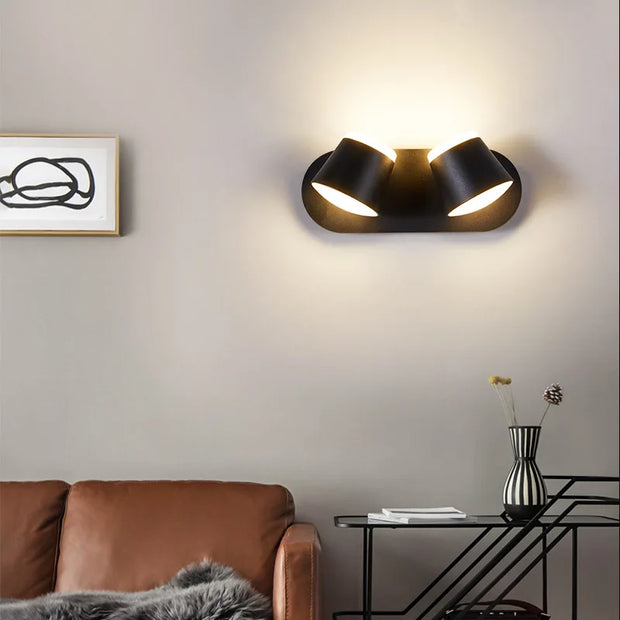 Modern Wall Sconces,Led Wall Light 330 degrees swivel, 6500k White Light 3000K Light Up Downlight, Aluminum alloy Wall Light