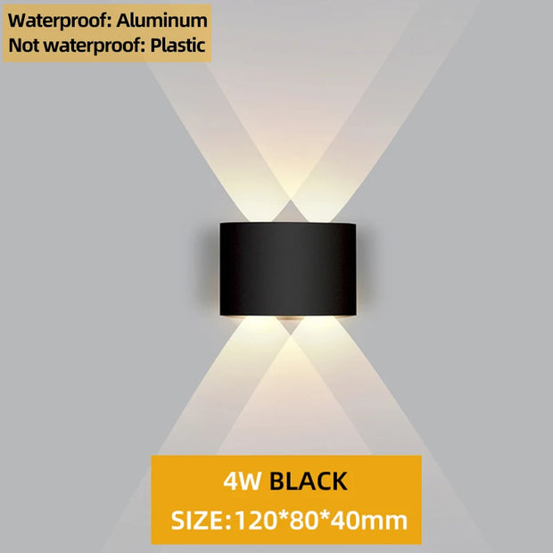 Up and Down LED Wall Lamp Waterproof IP65 Aluminium Interior Wall Light For Bedroom Living Room Corridor Indoor Outdoor Lighting