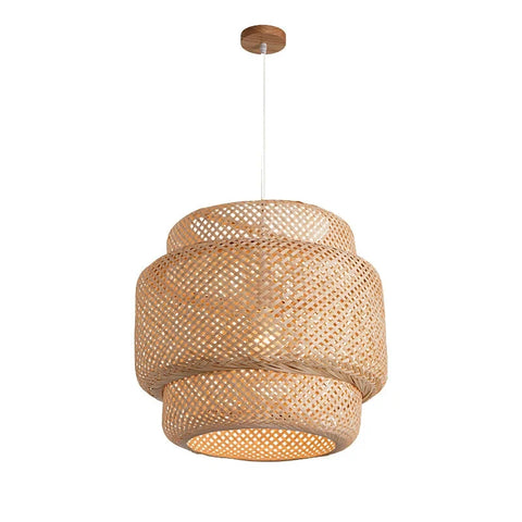 30cm Modern Bamboo Pendant Light Hand Woven Bamboo Art Chandelier Dining Room Lantern Chandelier Bedroom Dining Room Lamp