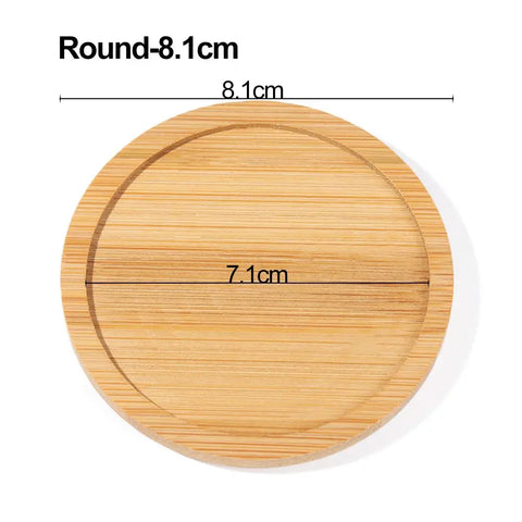 Multi Bamboo Tray Wood Saucer Flower Pot Tray Cup Pad Coaster Plate Kitchen Decorative Plate Creative Coaster Coffee Cup Mat