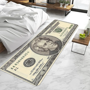 100 Dollar Bill Runner Area Rug  Door Mat Entrance Non-slip Washable Kitchen Carpet Living Room Hallway Rugs Bathroom Bath