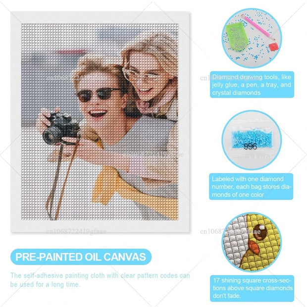 DIY Custom Photo 5D Diamond Painting Kit For Adults Full Drill Rhinestones Customized Diamond Art Embroidery Mosaic Cross Stitch