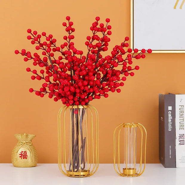 Art Aesthetic Family Decoration Flowerpot Iron Vase Rose Gold Hanging Tube Nordic Office Tabletop Flowerpot Tabletop Decoration