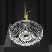 BW22-039 Washbasin Light Luxury Crystal Glass Transparent Wash Basin  Die Cast Art Hotel Bathroom Glass Countertop Basin Sink