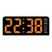 Digital Alarm Clock with Mood Light TEMP Date Week 2 Alarms Snooze Electronic Table Clock 4 Levels Brightness 12/24H LED Clock