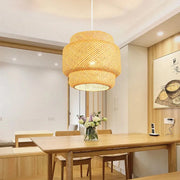 30cm Modern Bamboo Pendant Light Hand Woven Bamboo Art Chandelier Dining Room Lantern Chandelier Bedroom Dining Room Lamp