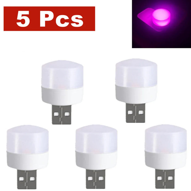 5pcs USB LED Reading Lamp Mini Book Light Camping Night Lights Table Lamps For Power Bank PC Notebook Laptop USB Night Light