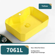 Nordic Tabletop Basin Sink Fashion Single Basin Minimalist and Modern Bathroom Ceramic Basin Household Washbasin 500*370*130mm