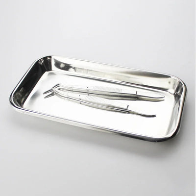 Stainless Steel Square Storage Tray Dental Medical Tools Kitchen  Nail Tattoo   Device Supplies  Dish