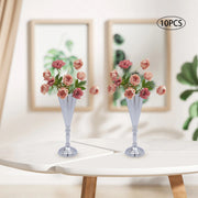 Silver Vase Centerpiece Table Decorations - 10 Pcs Metal Tabletop Flower Stand, Wedding Decorations for Reception