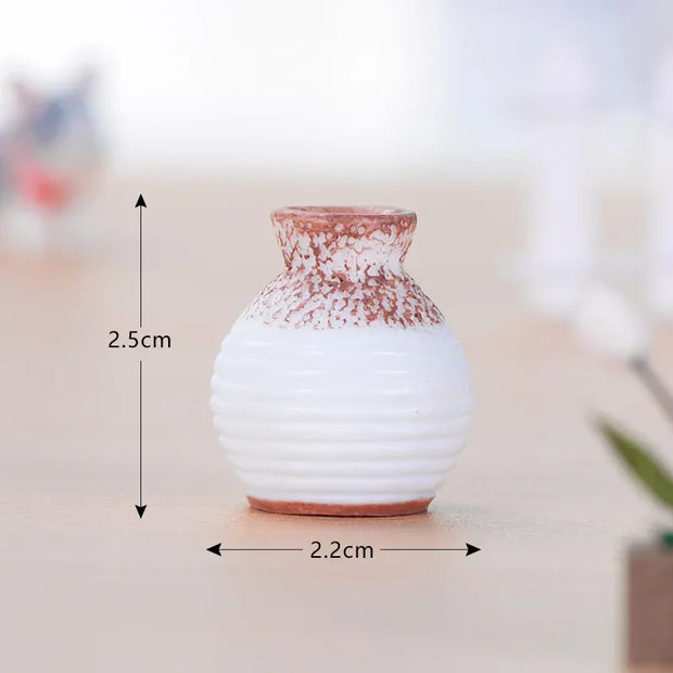 Resin Miniature Small Mouth Vase Diy Craft Accessory Home Garden Decoration Accessories Home Decoration Fine-cut Vase Ornament