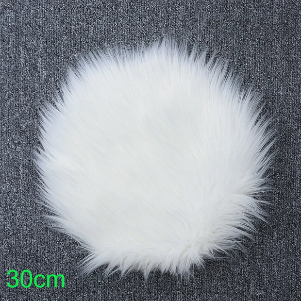 Ultra Soft Plush Round Rug Mat Fluffy White Carpet for Living Room Home Decor and Bedroomr Bedroom and Kids Room 30cm 50cm