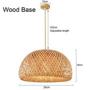 Rattan Wicker Bamboo Wood Pendant Light Ceiling Lustre Chandelier Hanging Lamp Hand Knitted Braided Home Living Bed Room Decor