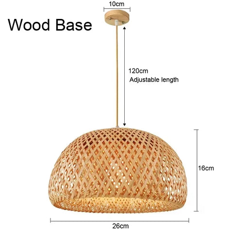 Rattan Wicker Bamboo Wood Pendant Light Ceiling Lustre Chandelier Hanging Lamp Hand Knitted Braided Home Living Bed Room Decor