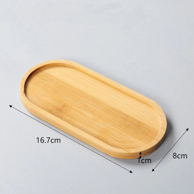 Multi Bamboo Tray Wood Saucer Flower Pot Tray Cup Pad Coaster Plate for Kitchen Decorative Plate Creative Coaster Coffee Cup Mat