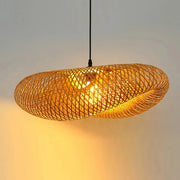 Bamboo Weaving LED Pendant Light HandMade Vintage Home Hanging Chandelier Lampshade Dining Living Room Indoor Fixtures