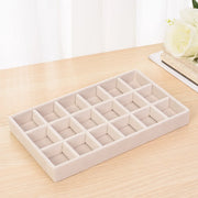 Velvet Jewelry Tray Display Case Portable Holder Earring Necklace Packaging Box Grey Beige Stackable Jewelry Organizer Boxes