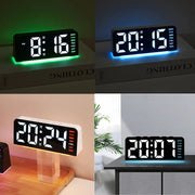 Digital Alarm Clock with Mood Light TEMP Date Week 2 Alarms Snooze Electronic Table Clock 4 Levels Brightness 12/24H LED Clock