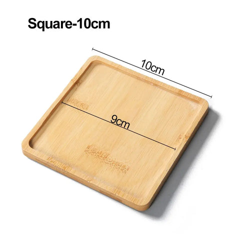 Multi Bamboo Tray Wood Saucer Flower Pot Tray Cup Pad Coaster Plate Kitchen Decorative Plate Creative Coaster Coffee Cup Mat