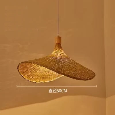 ZK30 Bamboo Weaving Chandelier Lamp 60/50/40cm Hanging LED Ceiling Light Pendant Lamp Fixtures Rattan Woven Home Bedroom Decors