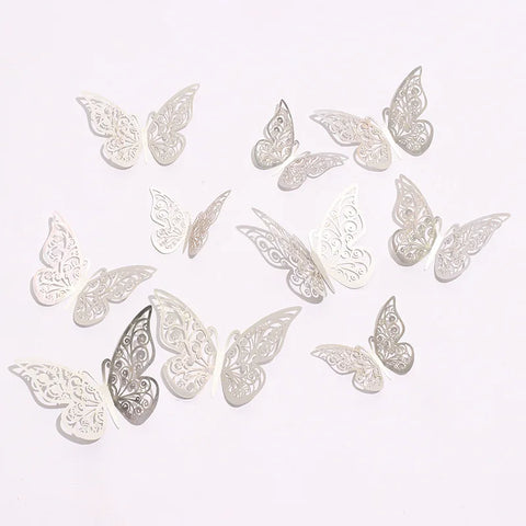 12 Pcs/Set 3D Wall Stickers Hollow Butterfly for Kids Rooms Home Wall Decor DIY Mariposas Fridge stickers Room Decoration