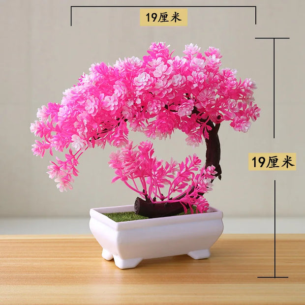 1pc Artificial Plants Bonsai Small Tree Simulation Plants Fake Flowers Table Potted Ornaments Home Decoration Hotel Garden Decor