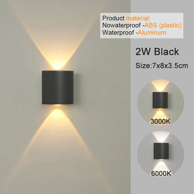 LED Wall Sconces Modern Indoor Outdoor Lamp, White Up Down Wall Mount Lights for Living Room Hallway Bedroom Decor