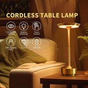 Wireless Table Lamp LED Touch Sensor Desktop Night Light Rechargeable Reading Lamp for Restaurant Hotel Bar Bedroom Decor Light