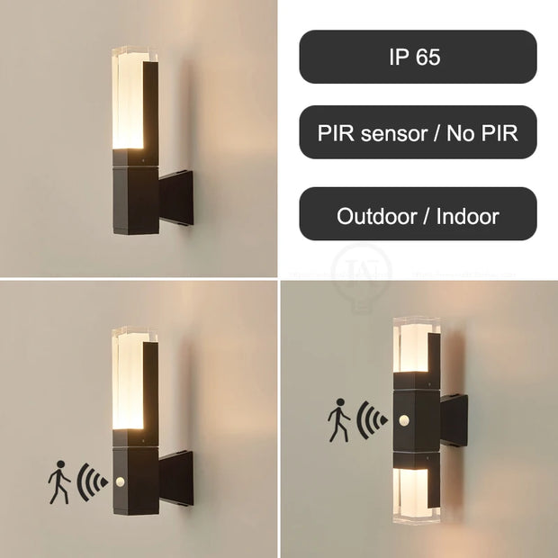 Outdoor LED Light With Pir Sensor For Home Door Porch Fence Garden Wall Lamp LED Outdoor Lighting Waterproof Wall Light IP65