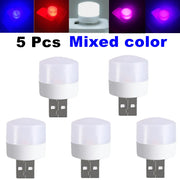 5pcs USB LED Reading Lamp Mini Book Light Camping Night Lights Table Lamps For Power Bank PC Notebook Laptop USB Night Light