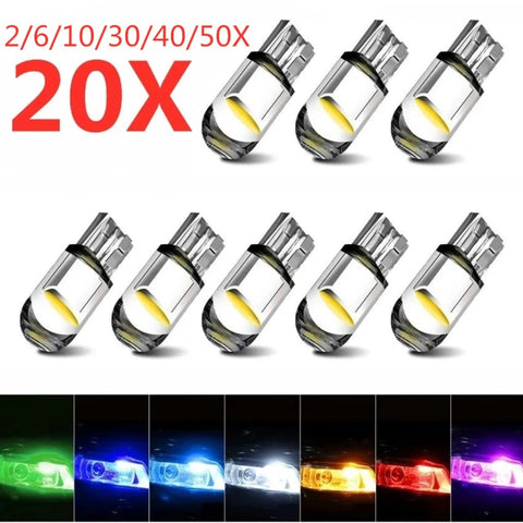 Car T10 LED Parking Lights W5W Canbus Wedge Bulbs Reading Dome Lamps COB 6000K Auto License Plate Light Interior Bulb DC 12V