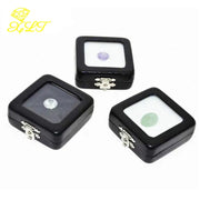 10pcs Black PU Leatherette Bare Stone Box Gem Rhinestone Jewelry Box And Packaging For Wedding Storage Naked Box