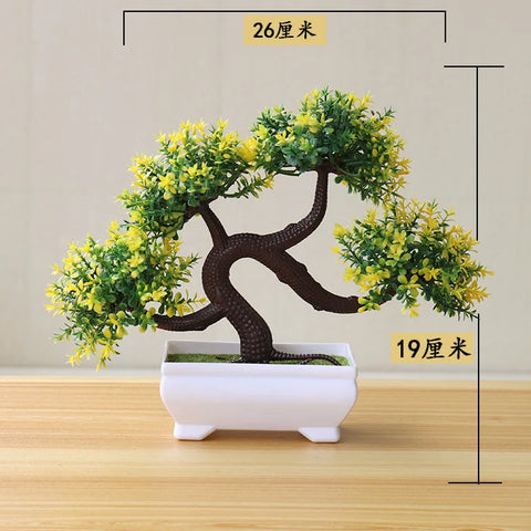 1pc Artificial Plants Bonsai Small Tree Simulation Plants Fake Flowers Table Potted Ornaments Home Decoration Hotel Garden Decor