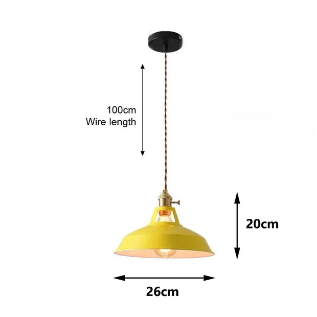 Pendant Lights Retro Industrial Colorful Restaurant Kitchen Home Ceiling Lamps Vintage Hanging Lights Lampshade Decorative Lamps