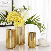 Nordic Ceramic Vase Golden Vase Flower Arrangement Pot Flower Storage Container for Home Living Room Soft Decoration