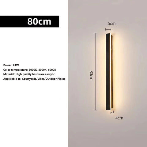 LED Strip Linear Wall Lamp Waterproof IP65 110V 220V 1M1.5M2M Minimalist Balcony villa exterior wall lights Garden Lighting