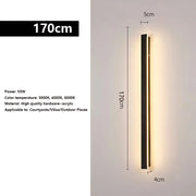 LED Strip Linear Wall Lamp Waterproof IP65 110V 220V 1M1.5M2M Minimalist Balcony villa exterior wall lights Garden Lighting