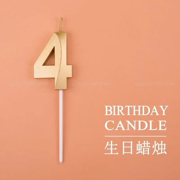 1Pc New 0-9 Number Birthday Candles Extended Big 3D Design Cake Candle Topper Decoration For Birthday Anniversary Celebration