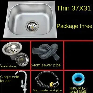 1.1mm Best Thickened Sink 304 Stainless Steel Kitchen Single Large Slot Set