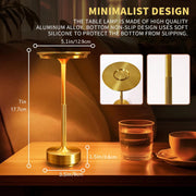 Wireless Table Lamp LED Touch Sensor Desktop Night Light Rechargeable Reading Lamp for Restaurant Hotel Bar Bedroom Decor Light