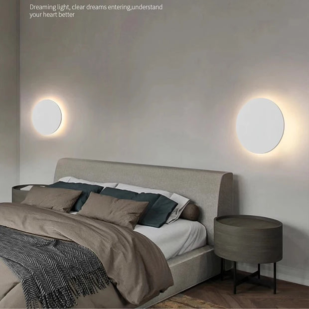 Modern Round Wall Lights LED Aluminum Up and down Wall Lamps Home TV Wall Bedroom Bedside Living Room Wall Light Fixture