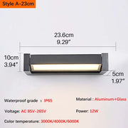 2025 new model.  Outdoor waterproof wall lamp.  Can rotate.  Aluminum and glass materials.  18W, minimalist landscape light