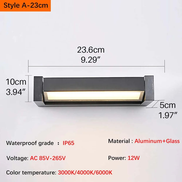 2025 new model.  Outdoor waterproof wall lamp.  Can rotate.  Aluminum and glass materials.  18W, minimalist landscape light