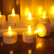 6/12Pcs LED Rechargeable Flameless Tea Light Candle USB Charge Candle with Plastic Cup for Valentine Day Weddings Decor