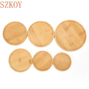 1PC 8 Design Flower Pot Holder Fleshy Bonsai Pad Bamboo Tray Wooden Flowerpot Tray Home Office Decor Planter Pots Mat Stand