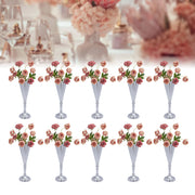 Silver Vase Centerpiece Table Decorations - 10 Pcs Metal Tabletop Flower Stand, Wedding Decorations for Reception