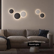 Modern Round Wall Lights LED Aluminum Up and down Wall Lamps Home TV Wall Bedroom Bedside Living Room Wall Light Fixture