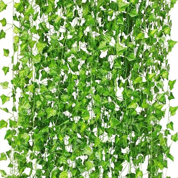 10/2M Artificial Plant Green Ivy Leaf Garland Hanging Vines Outdoor Greenery Wall Decor DIY Fake Wreath Leaves Home Party Decor