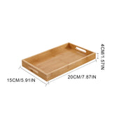 Bamboo Wooden Rectangular Tea Tray Pallet Wood Serving Tray Tea Cup Tray With Handle Wood Dinner Dessert Bread Fruit Food Plate