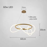 Nordic Hose Led Pendant Lights Dimmable Gold Minimalist Decor for Over The Table Kitchen Dining Room Bar Hanging Lamp Lusters